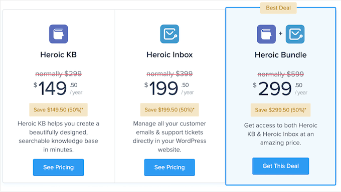 The HeroThemes pricing plans