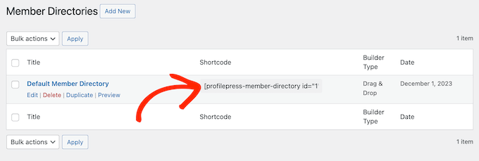 Adding a member directory to your site using shortcode