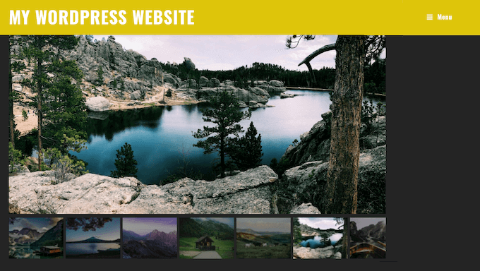 An example of a photography website, created using Photocrati