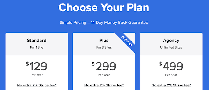 ProfilePress' pricing plans