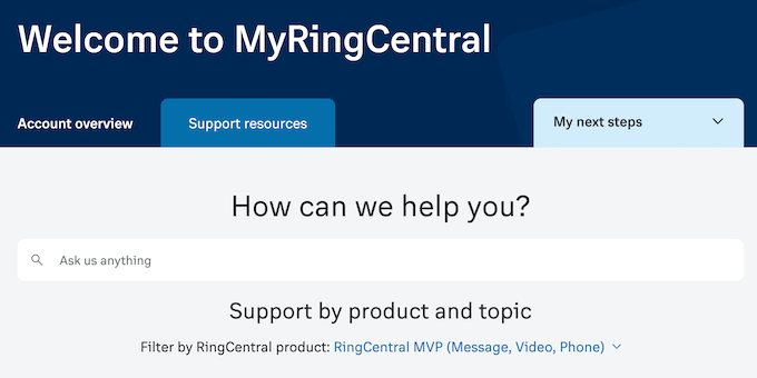 The RingCentral online documentation 