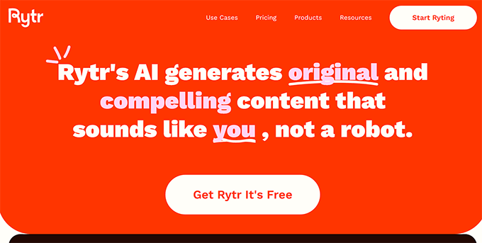 Rytr website
