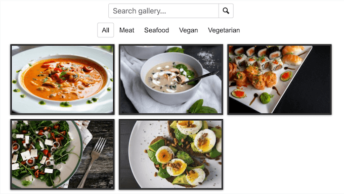 Searching images in a WordPress gallery