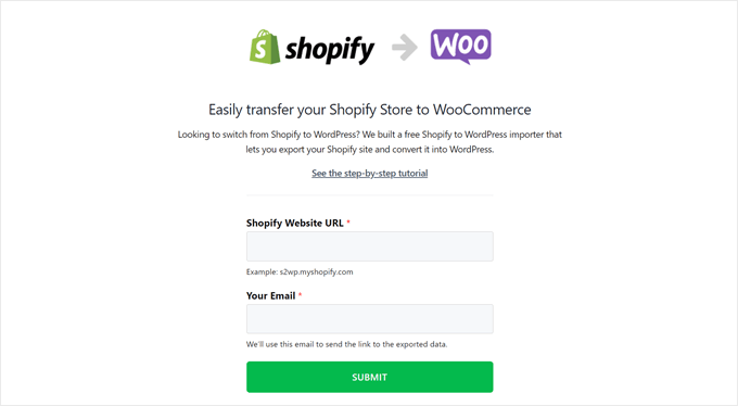 The Shopify to WooCommerce importer tool