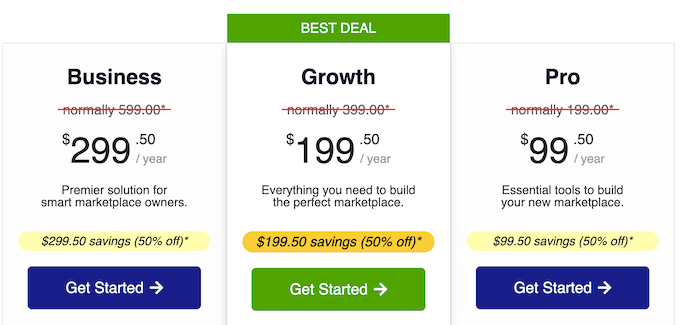 The WC Vendors pricing plans