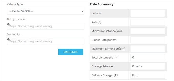 WPCargo vehicle rate add-on