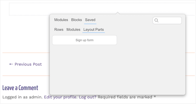 Adding reusable layout parts to your custom page designs