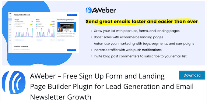 The AWeber email marketing plugin for WordPress