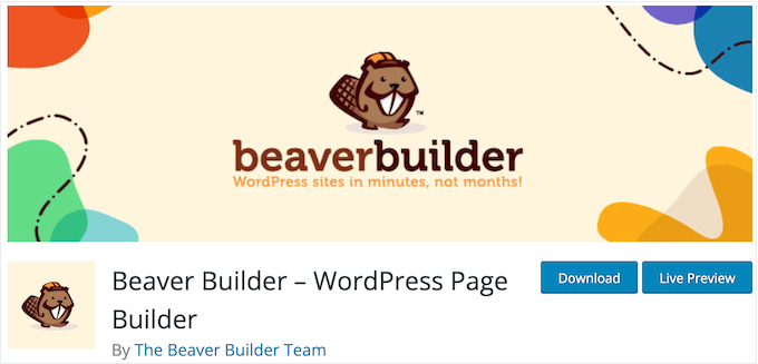 The free Beaver Builder lite page builder plugin