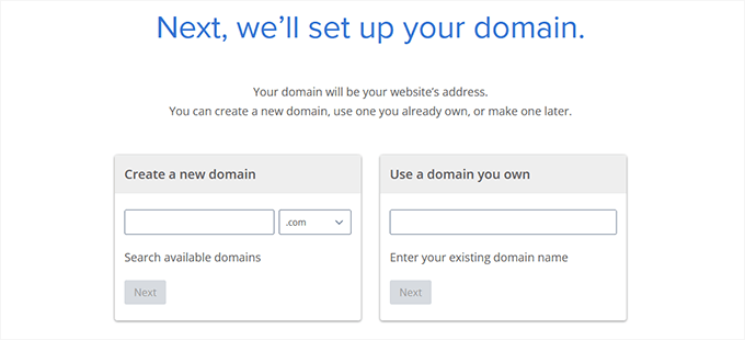 Bluehost choose domain name