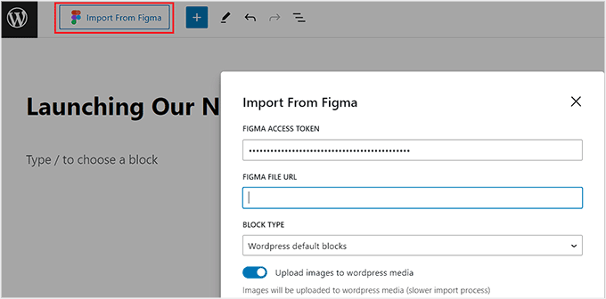 Click Import from Figma button