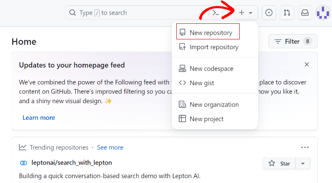 Create a new repo in GitHub
