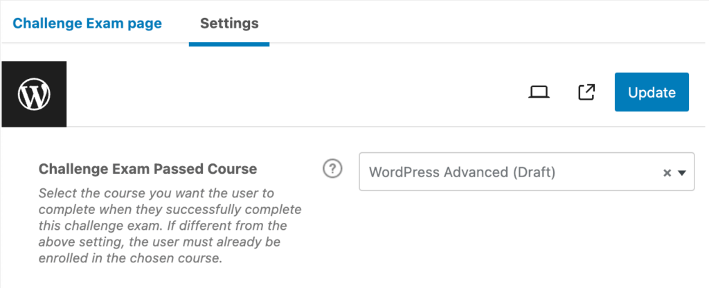 Adding a challenge exam to your online training in WordPress