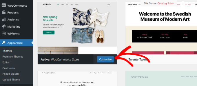 Personalizar o tema padrão da loja WooCommerce