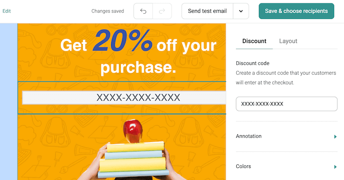 Adding coupon codes to an eCommerce email blast