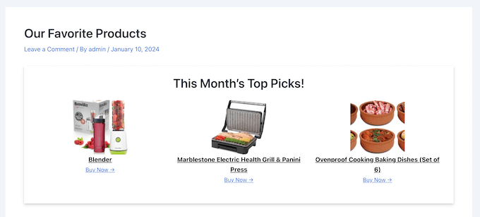 Creating a 'Featured Products' or featured links box for your website or blog