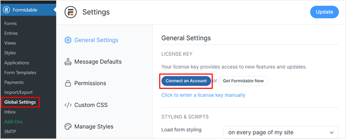 Activating the Formidable Forms premium license key