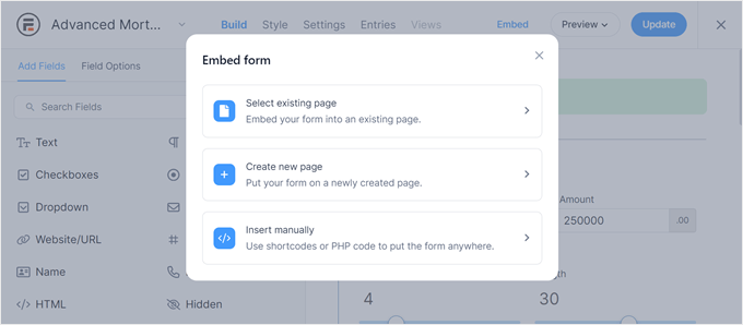 Choosing a method to embed a Formidable Forms form