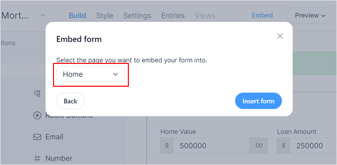 WebHostingExhibit formidable-forms-existing-page-min How to Add a Mortgage Calculator in WordPress (Step by Step)  