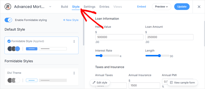 WebHostingExhibit formidable-forms-style-min How to Add a Mortgage Calculator in WordPress (Step by Step)  