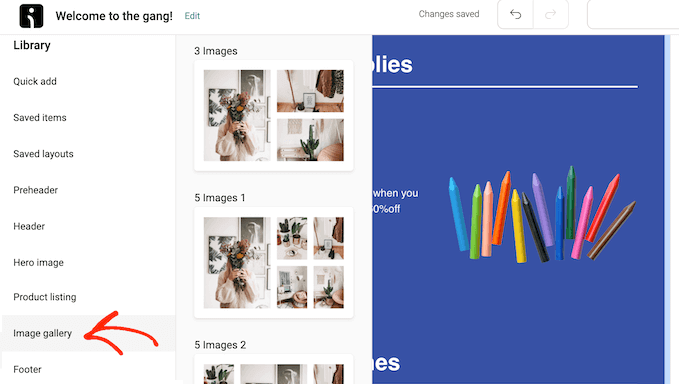 Adding a product image gallery to an email blast