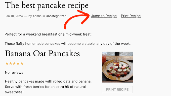 Adding a 'Jump to Recipe' button to your food blog