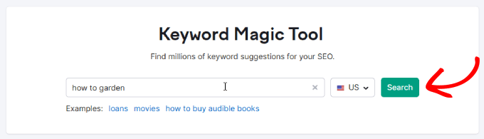 Semrush's keyword magic tool