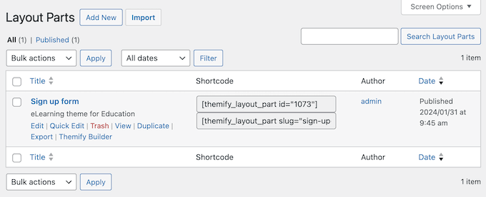 Managing your reusable layout parts using Themify Builder Pro