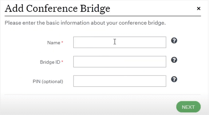 Setting up a video conference bridge