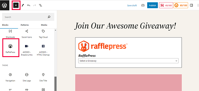 RafflePress block