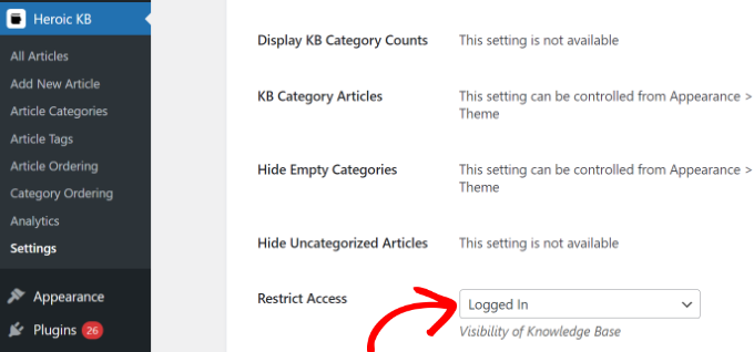Restrict KB access to logged in users