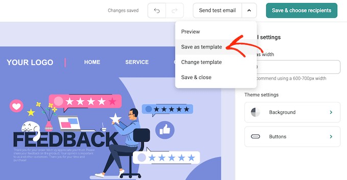 Saving your email designs as a reusable template