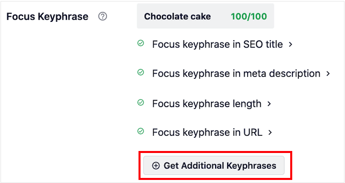 Getting additional keyphrases using Semrush's AIOSEO integration 