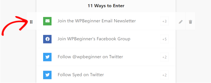 Ways to enter WPBeginner giveaway