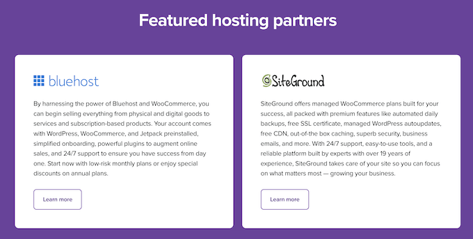 WooCommerce recommended hosting providers