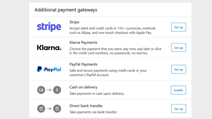 Adding payment gateways to your WooCommerce store