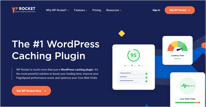 WP Rocket homepage