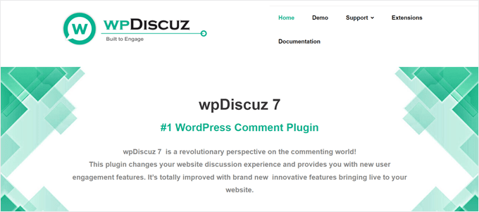 wpDiscus 7's landing page