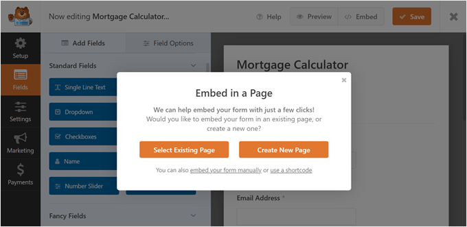 WebHostingExhibit wpforms-embed-popup-min How to Add a Mortgage Calculator in WordPress (Step by Step)  