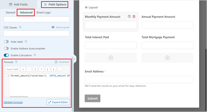 WebHostingExhibit wpforms-mortgage-calculator-formula-min How to Add a Mortgage Calculator in WordPress (Step by Step)  