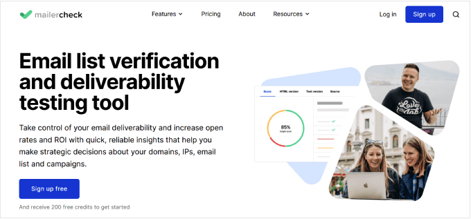 The Mailercheck email verification tool
