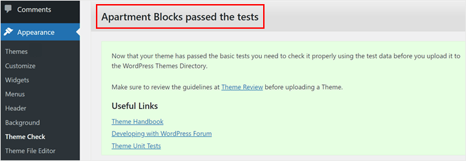 An example of a theme that passes the Theme Check test