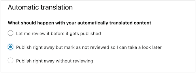 Publishing your automated translations automatically