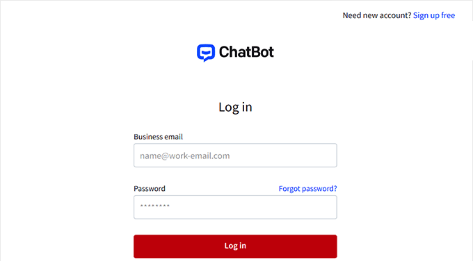 Logging into your chatbot account