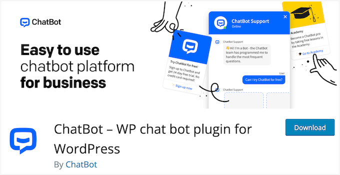 The free ChatBot WordPress plugin