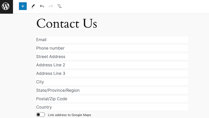 Adding your contact information to a WordPress blog or website