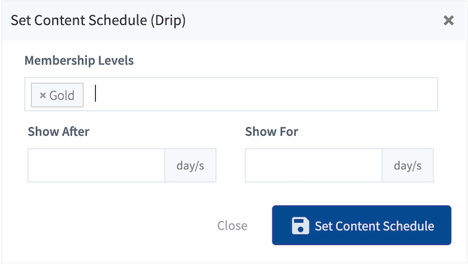 Creating a drip content schedule