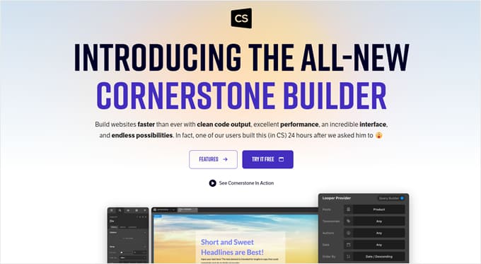 Cornerstone WordPress Page Builder
