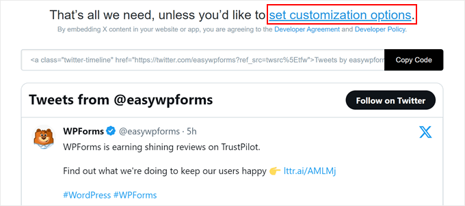 Customizing the Twitter Feed made with Twitter Publish