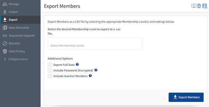 Exporting data from a WordPress membership site